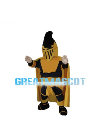 Yellow Samurai In Mask Mascot Costume