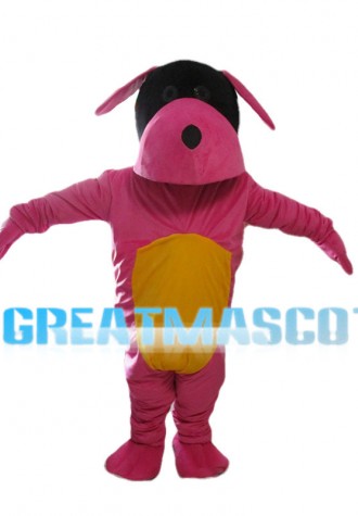 Funny Pink Dog Mascot Costume