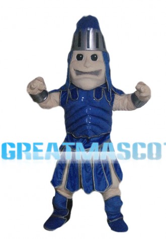 Blue Fighting Soldier Mascot Costume