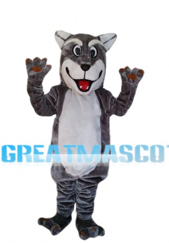 Pleasant Grey Dog Mascot Costume