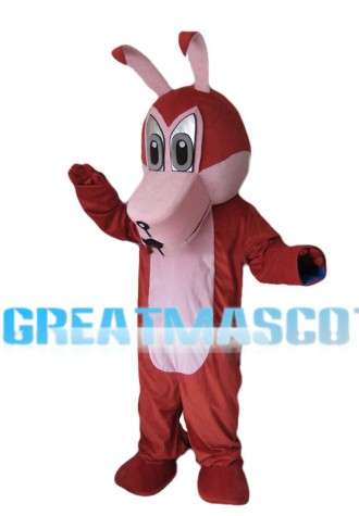 Red & Pink Wolf Mascot Costume