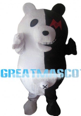 Terrible Black And White Bear Mascot Costume