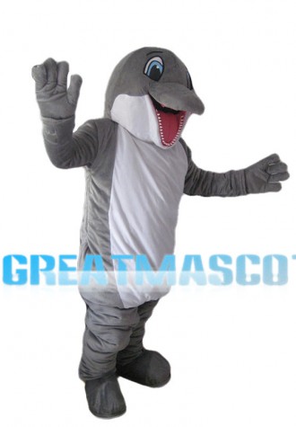 Grey & White Dolphin Mascot Costume