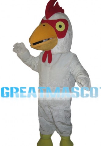 White Chicken With Big Mouth Mascot Costume