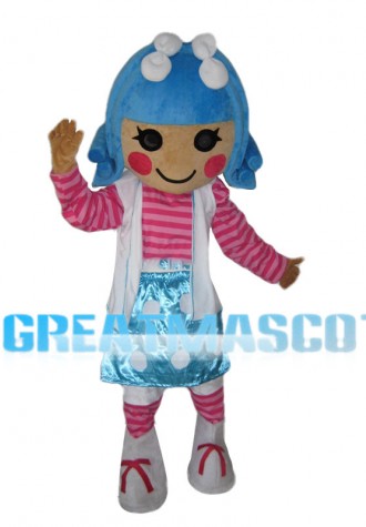 Optimistic Blue Hair Girl Mascot Costume