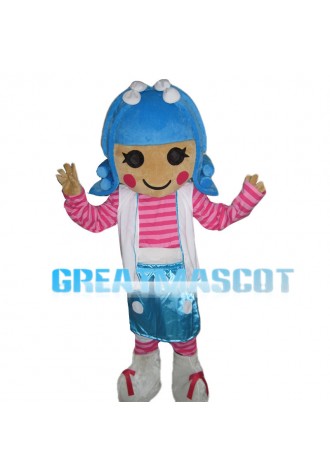 Optimistic Blue Hair Girl Mascot Costume