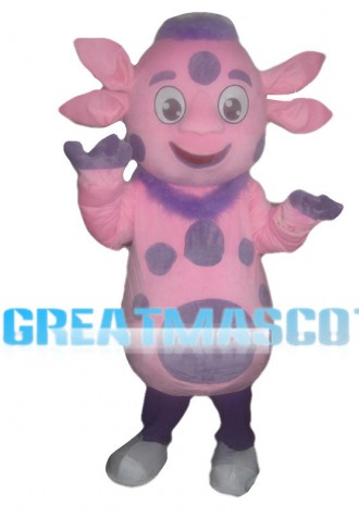 Funny Pink Calf Mascot Costume