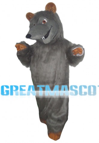 Grey Mouse With Supple Fur Mascot Costume