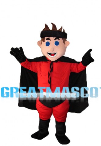 Blue Eyes Man With Cloak Mascot Costume
