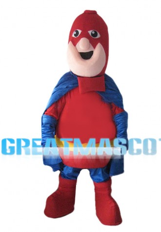 Fat Superman With Headgear Mascot Costume