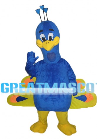 Opening Blue Peacock Mascot Costume