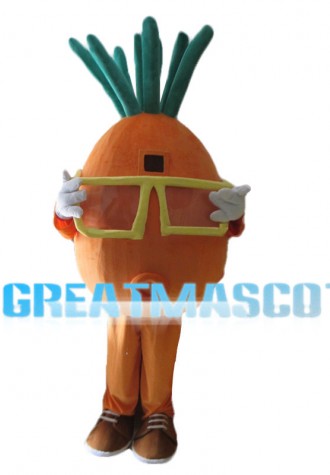Carrot With Yellow Frames Mascot Costume