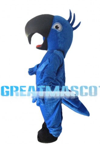 Blue Parrot With Pointed Beak Mascot Costume