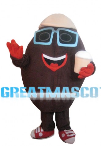 Coffee Bean With Coffee Mascot Costume