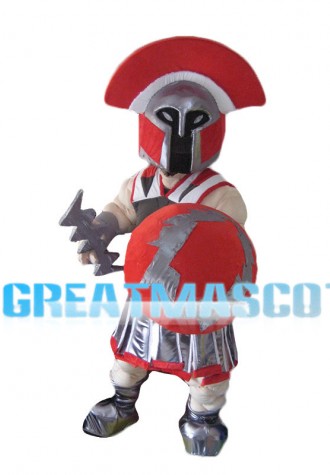 Fully Armed Brave Soldier Mascot Costume
