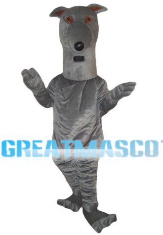 Long Neck Gray Dog Mascot Costume