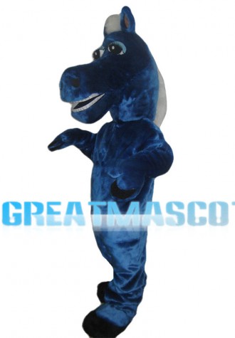 Adult Dark Blue Horse Mascot Costume