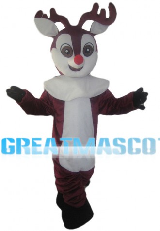 Red Brown Little Moose Mascot Costume