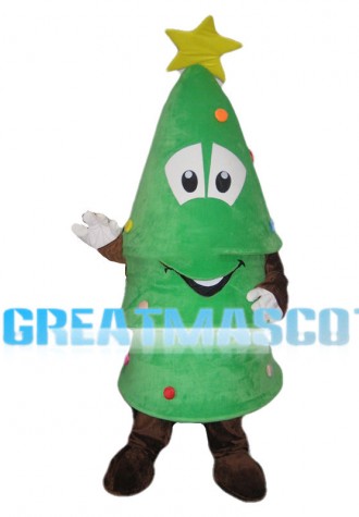 Christmas Tree With Star Mascot Costume