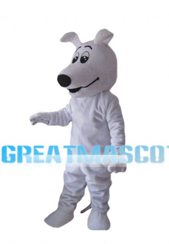 Clever White Dog Mascot Costume
