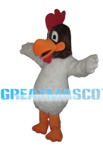 Lively White Cock Mascot Costume