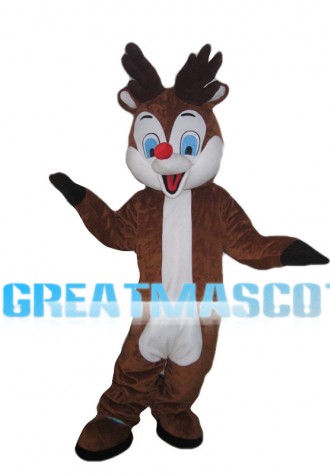Convivial Fawn With Blue Eyes Mascot Costume
