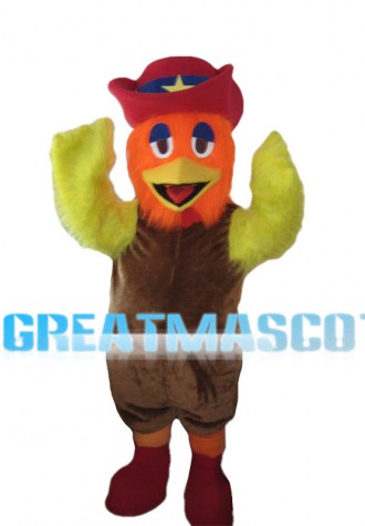 Fancy Chicken With Orange Head Mascot Costume