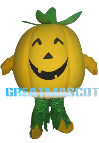 Smiley Yellow Pumpkin Mascot Costume