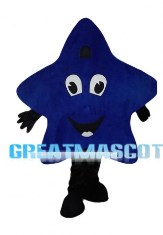 Dark Blue Smiling Star Mascot Costume