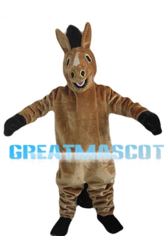 Tired Brown Horse Mascot Costume