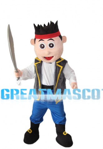 Samurai Holding Machete Mascot Costume