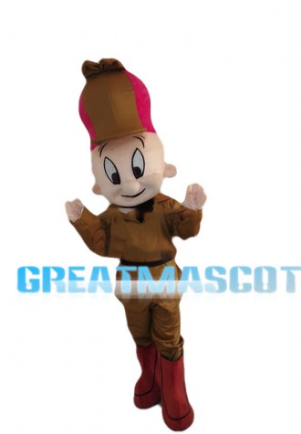 Long Eyes Man Wearing Red Boots Mascot Costume