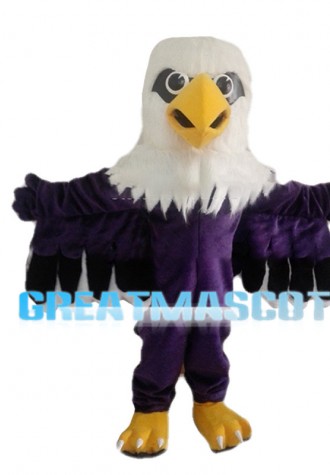 Purple Eagle With Open Wings Mascot Costume