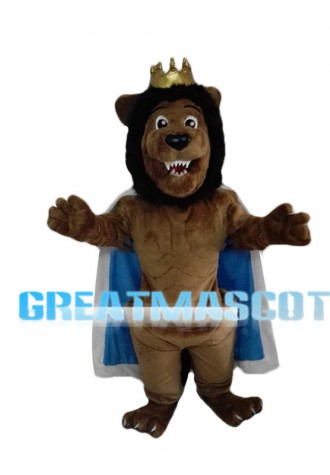 Lion King In Blue Cloak Mascot Costume
