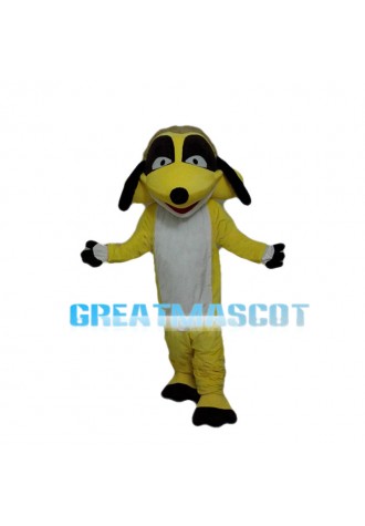 Yellow Dog With Triangle Mouth Mascot Costume