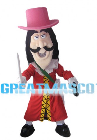Long Face Warrior With Sword Mascot Costume