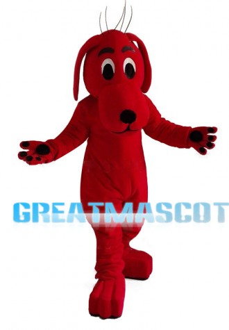 Red Dog With Protruding Mouth Mascot Costume