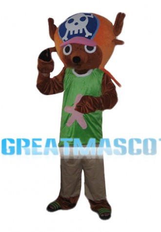 Reindeer Chopper With Pirate Hat Mascot Costume