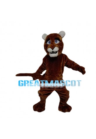 Tiger Wearing Blue Plush Waistcoat Mascot Costume
