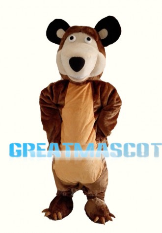 Simple-minded Brown Bear Mascot Costume