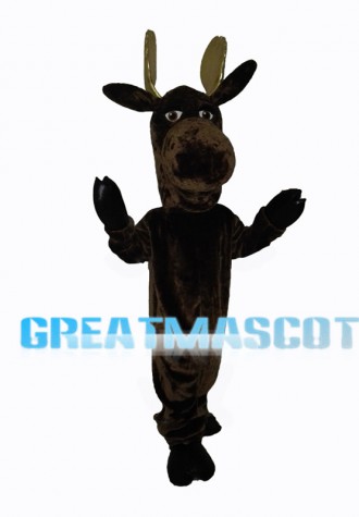 Droll Fawn With Golden Horns Mascot Costume
