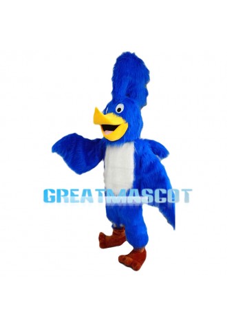 Blue Furry Woodpecker Mascot Costume