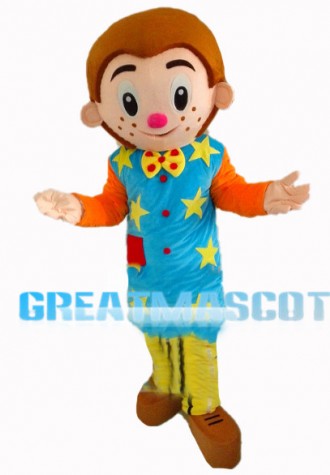 Adolescent Boy With Colorful Coat Mascot Costume