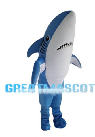 Cruel White Shark Mascot Costume