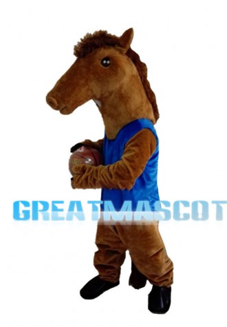 Brown Horse Playing Basketball Mascot Costume