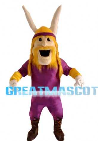 Purple Warrior With Muscle Mascot Costume