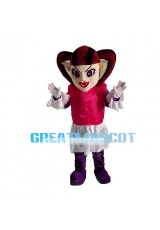 Long Nose Girl With Double Ponytails Mascot Costume