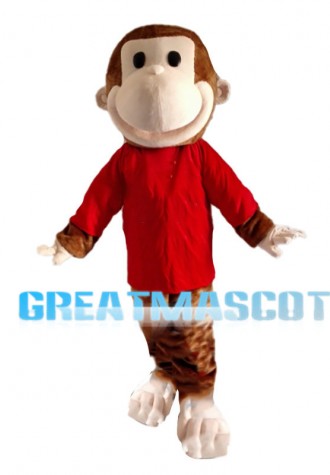 Big Mouth Monkey With Red Top Mascot Costume