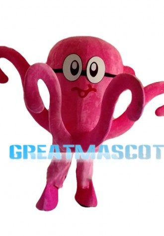 Swimming Pink Octopus Mascot Costume