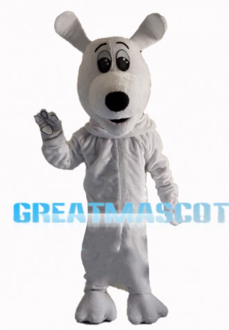 Well-behaved White Dog Mascot Costume